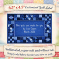 Blue Patchwork Quilt Label