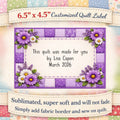 Purple Patchwork Quilt Label