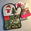 Snowman Mitten Trivet with BONUS Floral Design by Lisa Capen Quilts