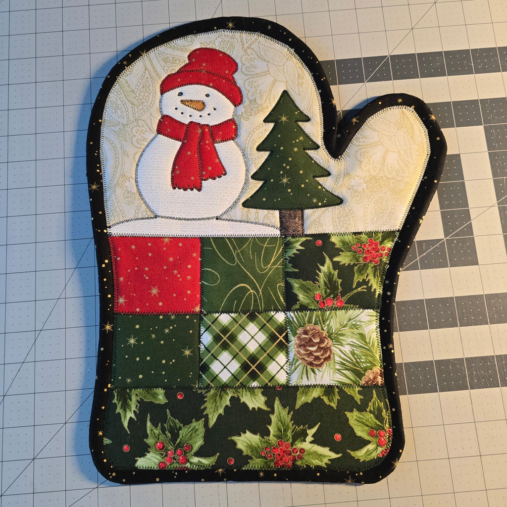 Snowman Mitten Trivet with BONUS Floral Design by Lisa Capen Quilts