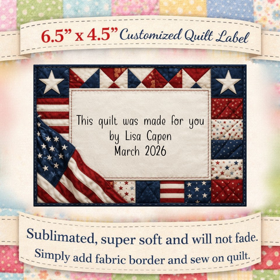 Custom Patriotic Quilt Label