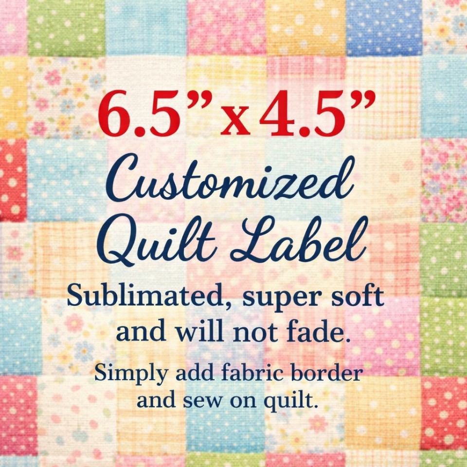 Blue Patchwork Quilt Label