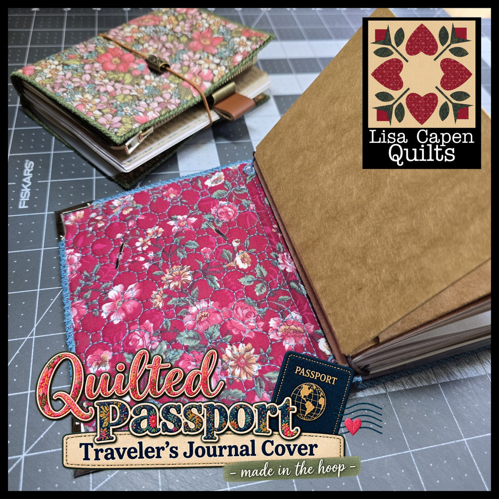 Passport Quilted Journal Cover - In the Hoop Project by Lisa Capen Quilts