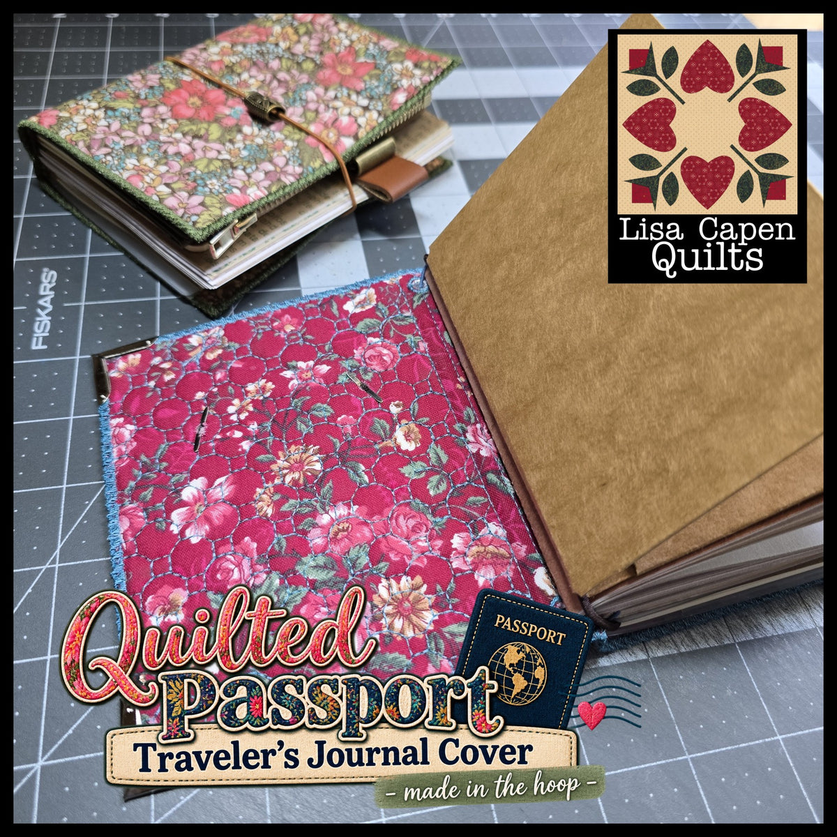 Passport Quilted Journal Cover - In the Hoop Project by Lisa Capen Quilts